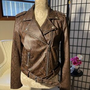 Levi's Brown Snake Pattern Leather Jacket